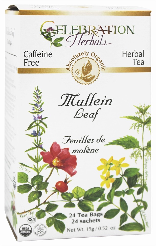 Celebration Herbals - Organic Caffeine Free Mullein Leaf Herbal Tea - 24 Tea Bags