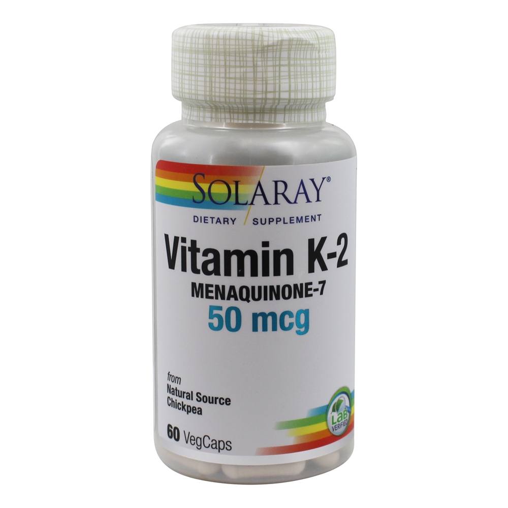 Solaray - Vitamin K2 Menaquinone-7 50 mcg. - 60 Vegetable Capsule(s)