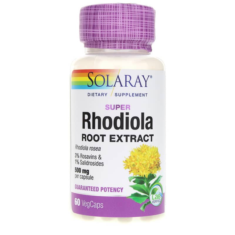Solaray Super Rhodiola Extract 500 Mg 60 Veg Capsules