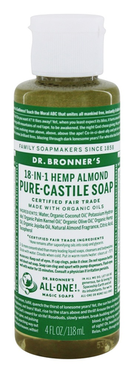 Dr. Bronners - 18-in-1 Hemp Pure Castile Liquid Soap Almond - 4 oz.