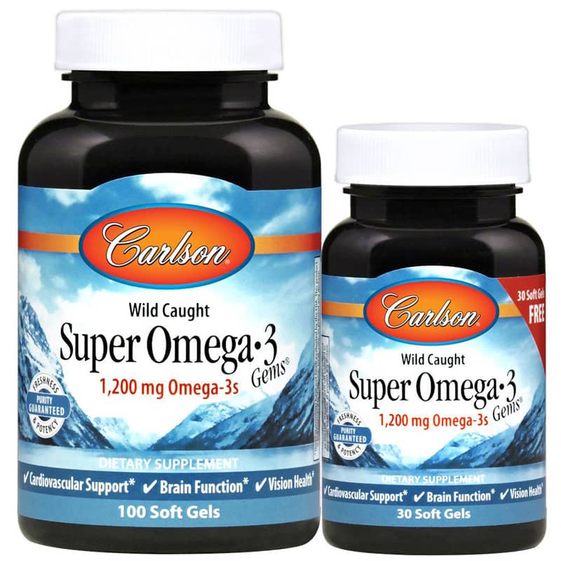 Carlson Labs Super Omega-3 Gems 1,200 Mg Bonus Pack 130 Softgels Bonus