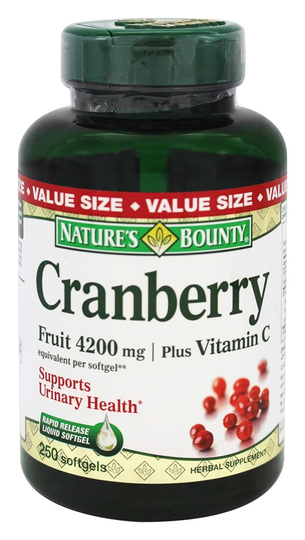 Nature's Bounty - Cranberry Fruit 4200 mg. Plus Vitamin C 40 mg - 250 Softgels