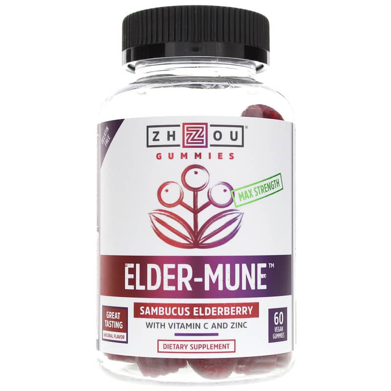 Zhou Nutrition Elder-Mune Sambucus Elderberry Gummies 60 Gummies