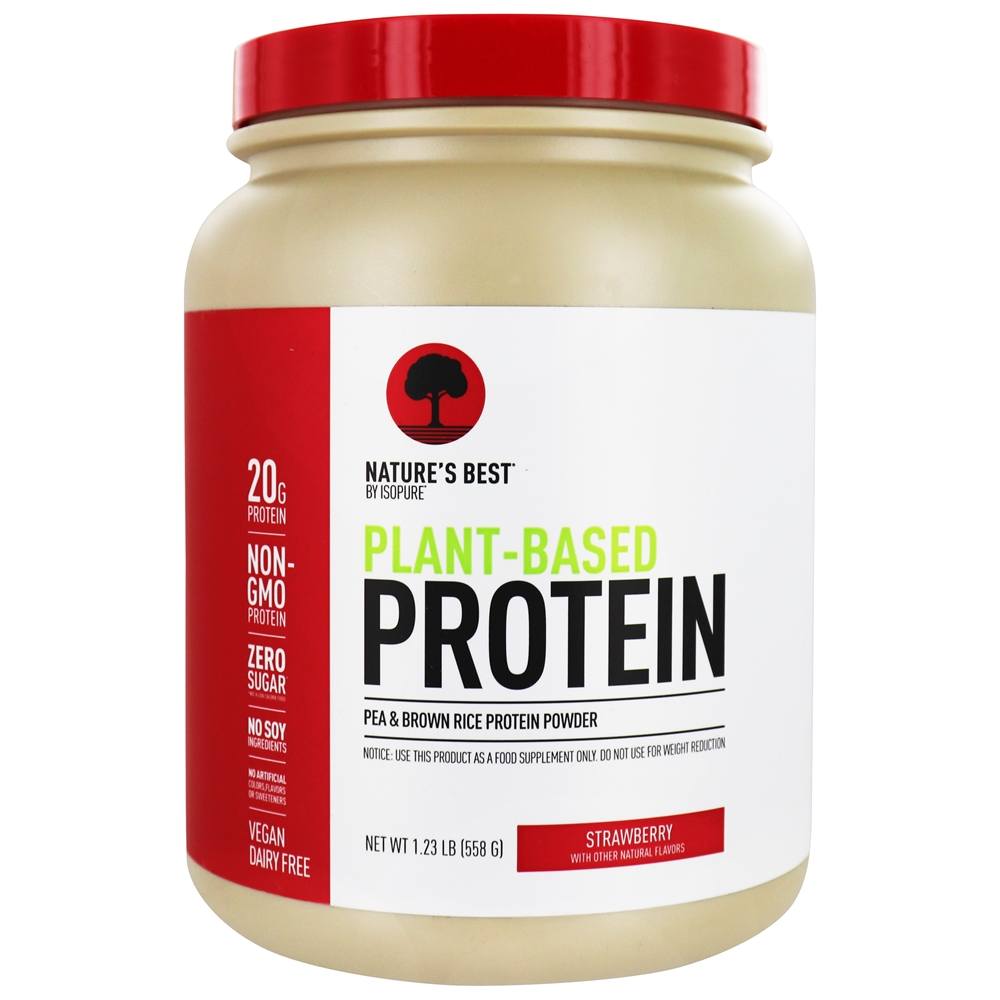 Nature's Best - Isopure Plant-Based Pea & Brown Rice Protein Powder Strawberry - 1.23 lbs.
