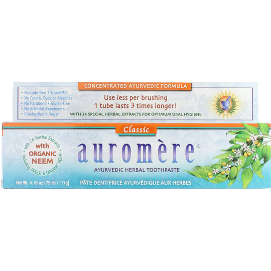 Auromere Ayurvedic Herbal Toothpaste Classic Licorice 4.16 Oz
