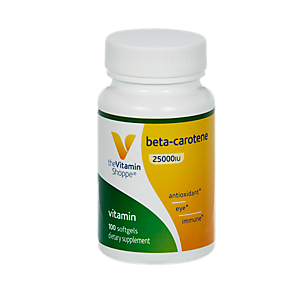 Beta Carotene Antioxidant - 25,000 IU of Vitamin A - Eye Health (100 Softgels)