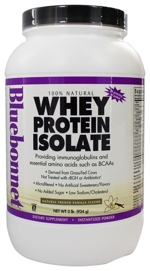 Bluebonnet Nutrition - 100 Natural Whey Protein Isolate Powder Natural French Vanilla Flavor - 2 lbs.