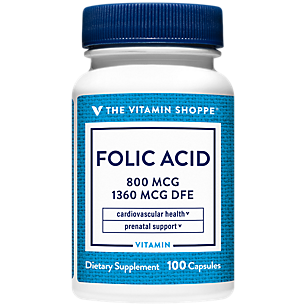 Folic Acid - Prenatal & Cardiovascular Support - 800 MCG (100 Capsules)