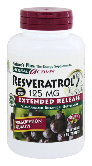 Natures Plus - Herbal Actives Extended Release Resveratrol 125 mg. - 120 Vegetarian Tablets