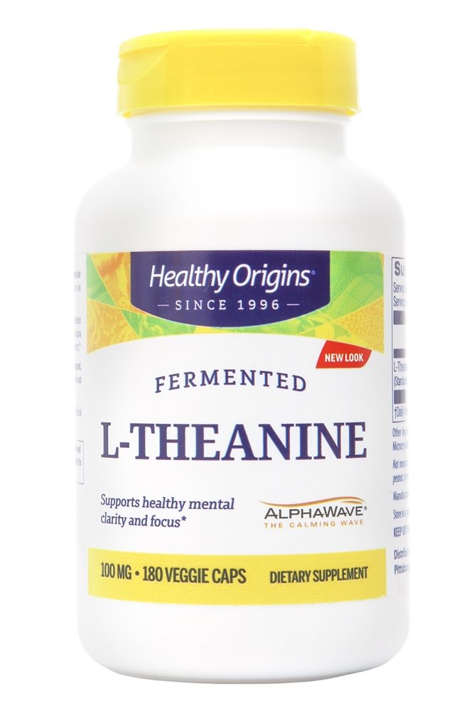 Healthy Origins - Fermented L-Theanine 100 mg. - 180 Vegetarian Capsules