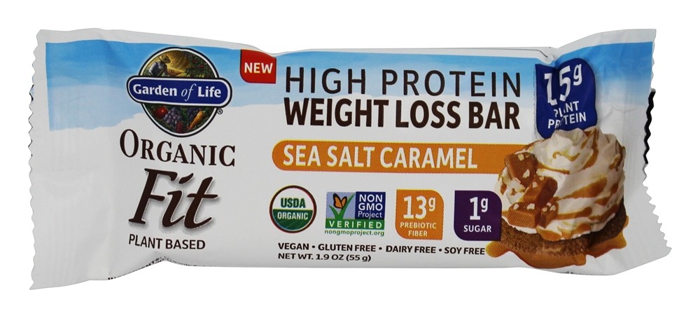 Garden of Life - Organic Fit High Protein Weight Loss Bar Sea Salt Caramel - 1.9 oz.