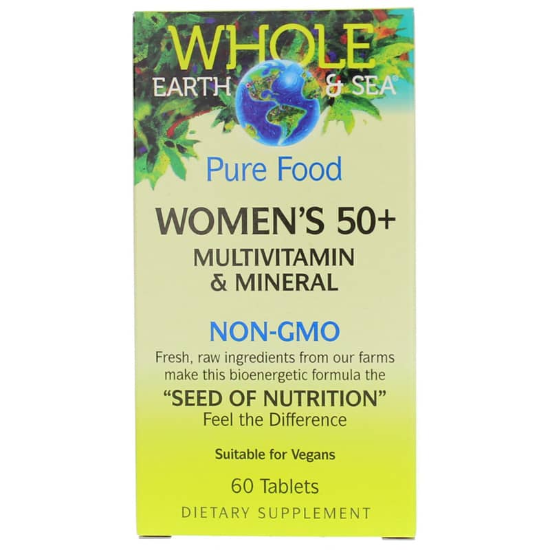 Natural Factors Whole Earth & Sea Women's 50+ Multi 60 Tablets