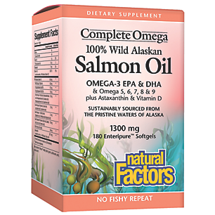 Wild Alaskan Salmon Oil - 1,300 MG (180 Softgels)