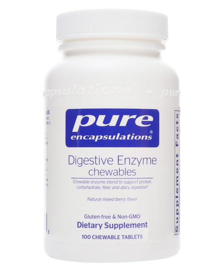 Pure Encapsulations - Digestive Enzyme Natural Mixed Berry Flavor - 100 Chewable Tablets