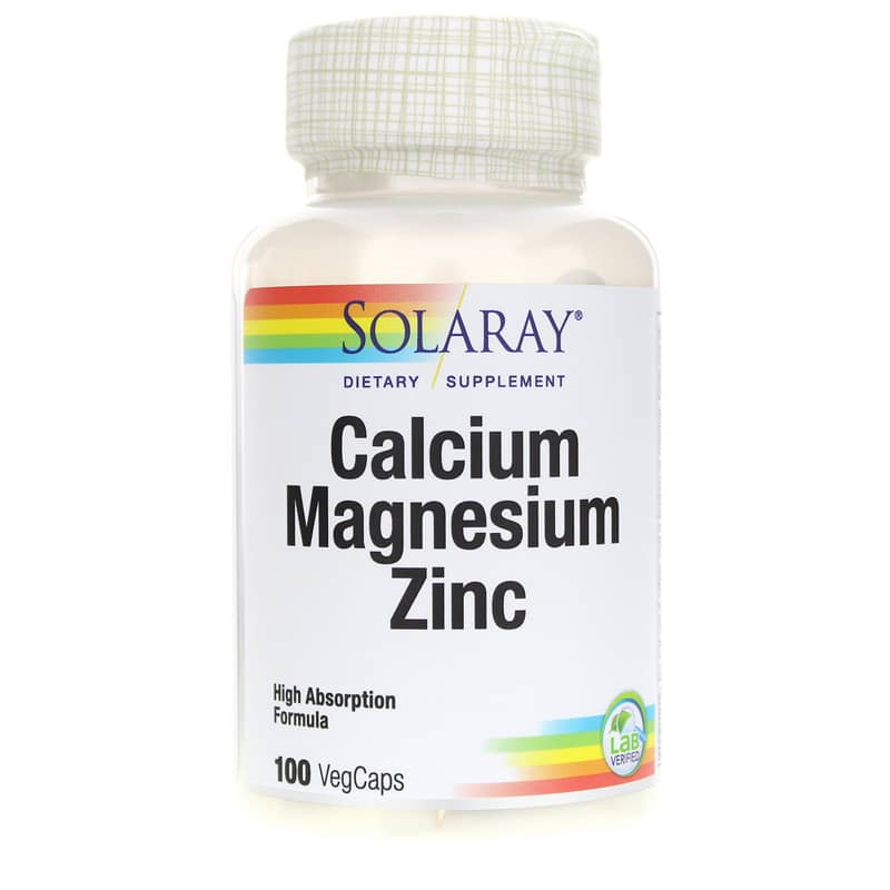 Solaray Calcium Magnesium Zinc 100 Veg Capsules