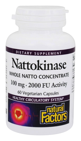 Natural Factors - Nattokinase Whole Natto Concentrate 2000 FU - 60 Vegetarian Capsules