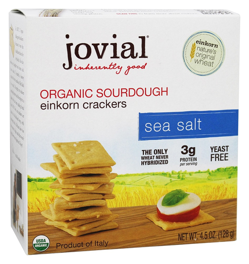 Jovial Foods - Organic Sourdough Einkorn Crackers Sea Salt - 4.5 oz.