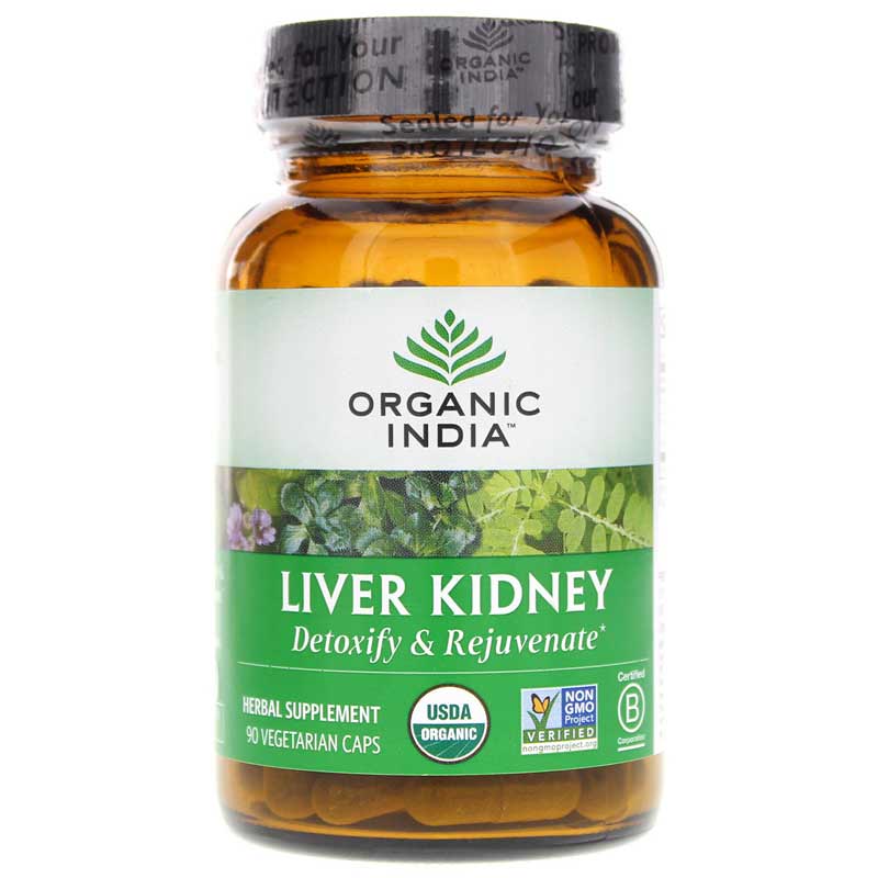 Organic India Liver Kidney Certified Organic 90 Veg Capsules