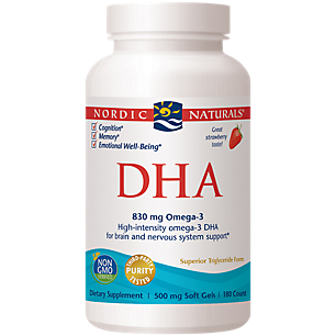 DHA - Healthy Brain & Nervous System Support - 830 MG Omega-3s - Strawberry (180 Softgels)