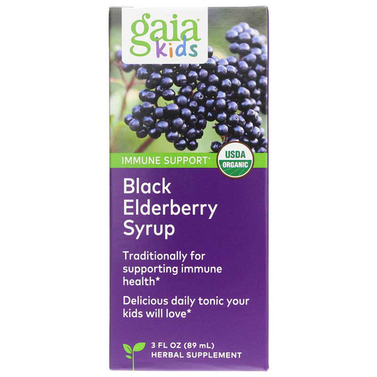 Gaia Herbs Kids Black Elderberry Syrup Alcohol-Free 3 Oz