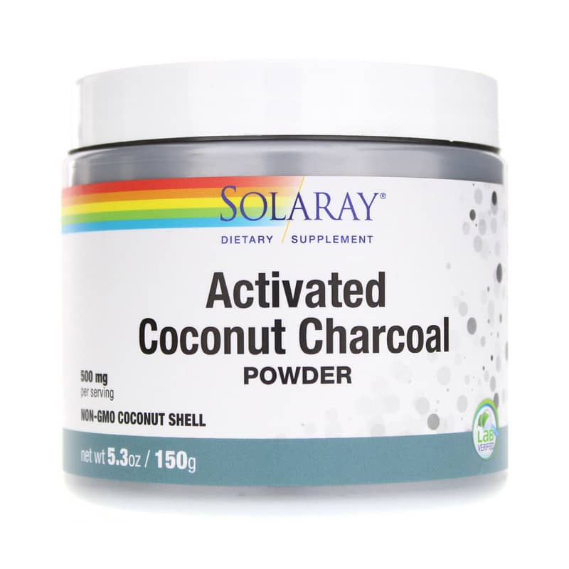 Solaray Activated Coconut Charcoal Powder 500 Mg 5.3 Oz
