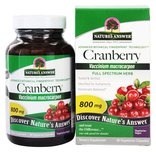 Nature's Answer - Cranberry Fruit Single Herb Supplement - 90 Vegetarian Capsules