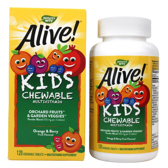 Nature's Way - Alive Children's Chewable Multi-Vitamins Natural Orange & Berry Flavors - 120 Chewable Tablets