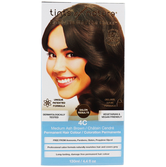 Tints Of Nature - Conditioning Permanent Hair Color 4C Medium Ash Brown - 4.4 fl. oz.