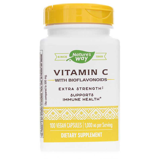 Natures Way Vitamin C with Bioflavonoids Extra Strength 100 Vegan Capsules