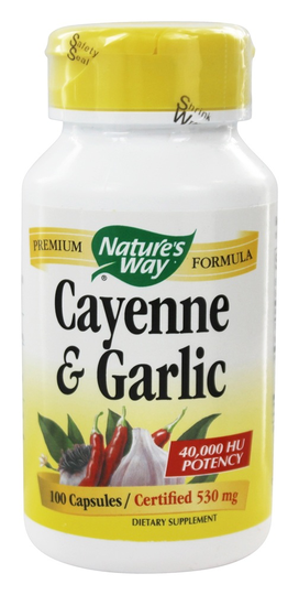 Nature's Way - Cayenne & Garlic 530 mg. - 100 Capsules