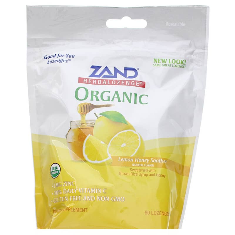 Zand Organic Herbalozenge Lemon Honey 80 Lozenges