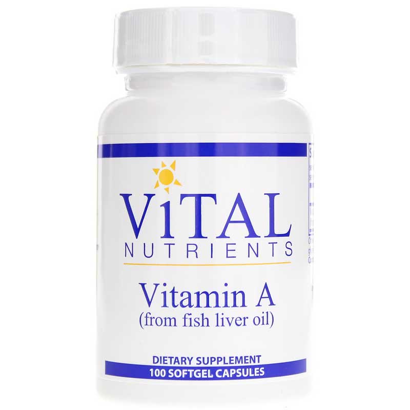 Vital Nutrients Vitamin A from Fish Liver Oil 100 Softgels