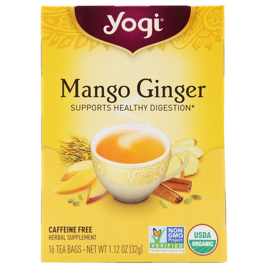 Yogi Tea - Organic Mango Ginger Caffeine Free Tea - 16 Tea Bags