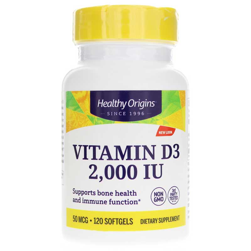 Healthy Origins Vitamin D3 2,000 IU 120 Softgels