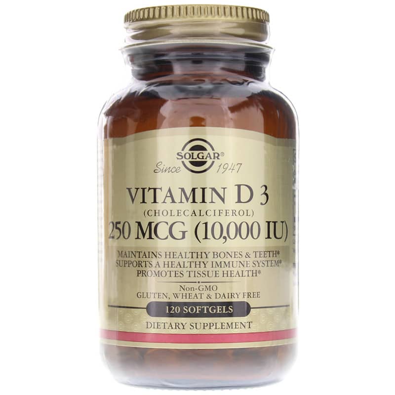 Solgar Vitamin D3 250 Mcg (10000 IU) 120 Softgels