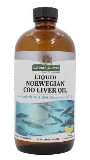 Nature's Answer - Liquid Norwegian Cod Liver Oil Natural Lemon-Lime - 16 fl. oz.
