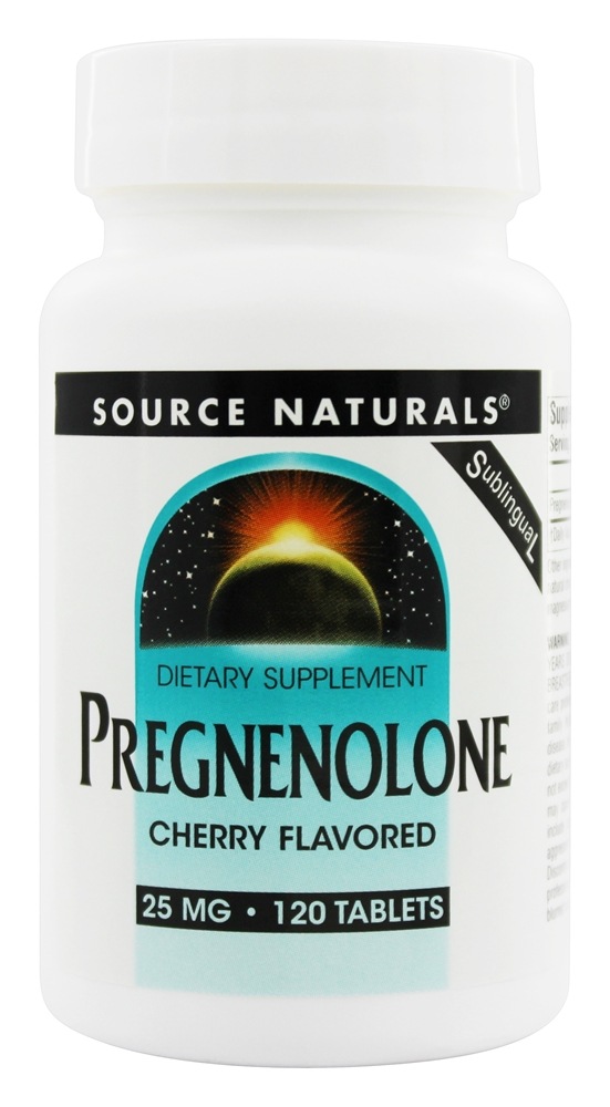 Source Naturals - Pregnenolone Sublingual Cherry 25 mg. - 120 Tablets