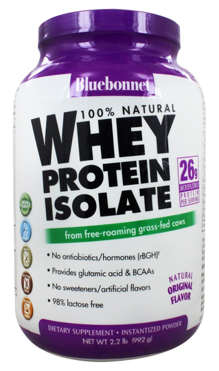 Bluebonnet Nutrition - 100 Natural Whey Protein Isolate Powder Natural Original Flavor - 2.2 lbs.