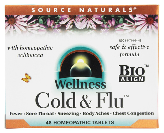 Source Naturals - Wellness Cold & Flu With Homeopathic Echinacea - 48 Tablets