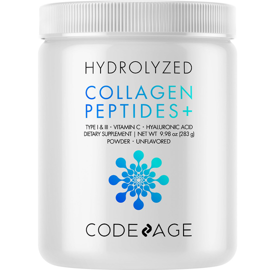 Codeage - Hydrolyzed Collagen Peptides Powder With Vitamin C Hyaluronic Acid and Enzymes Unflavored - 9.98 oz.