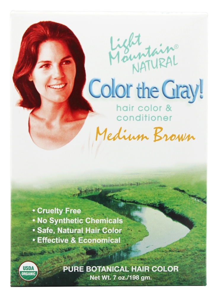 Light Mountain Natural - Color The Gray Hair Color & Conditioner Kit Medium Brown - 7 fl. oz.