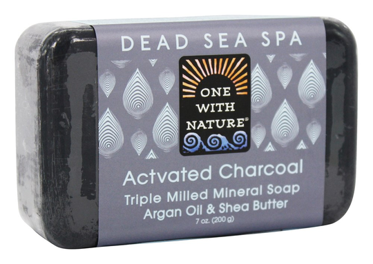 One With Nature - Activated Charcoal Triple Milled Mineral Soap Argan Oil & Shea Butter - 7 oz.