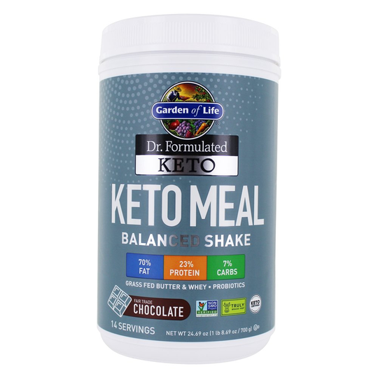 Garden of Life - Dr. Formulated Keto Meal Balanced Shake Powder 14 Servings Fair Trade Chocolate - 24.69 oz.