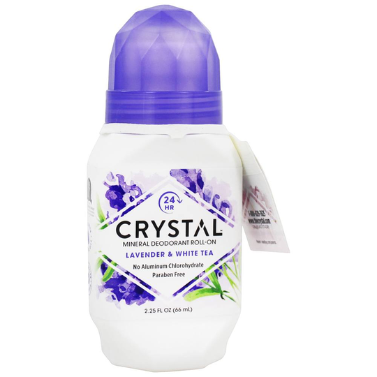 Crystal Body Deodorant - Mineral Deodorant Roll On Lavender & White Tea - 2.25 fl. oz.
