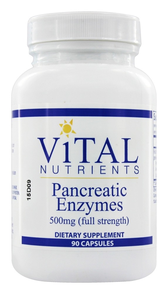 Vital Nutrients - Pancreatic Enzymes Full Strength 500 mg. - 90 Capsules