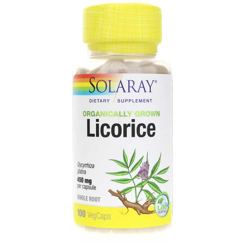 Solaray Organically Grown Licorice Root 450 Mg 100 Veg Capsules