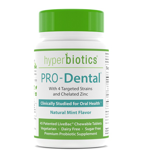 Hyperbiotics - Pro-Dental Probiotic Natural Mint 3 Billion CFU - 45 Chewable Tablets