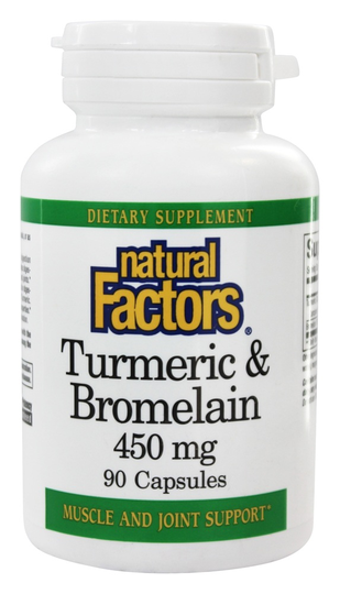 Natural Factors - Turmeric & Bromelain 450 mg. - 90 Capsules