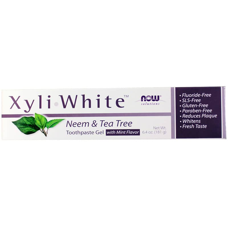 NOW Foods XyliWhite Neem & Tea Tree Toothpaste with Mint Flavor 6.4 Oz