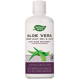 Aloe Vera Leaf Gel & Juice with Aloe PolyMax - Aloe Polysaccharide Extract (33.8 Fluid Ounces)